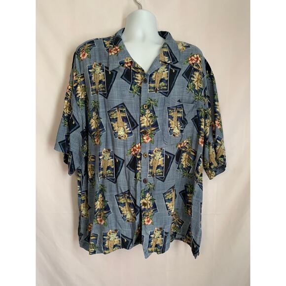 Old Maui Brand XXL Mens Golf and Hawaiian Print Button Up Short Sleeve Shirt - Picture 1 of 5